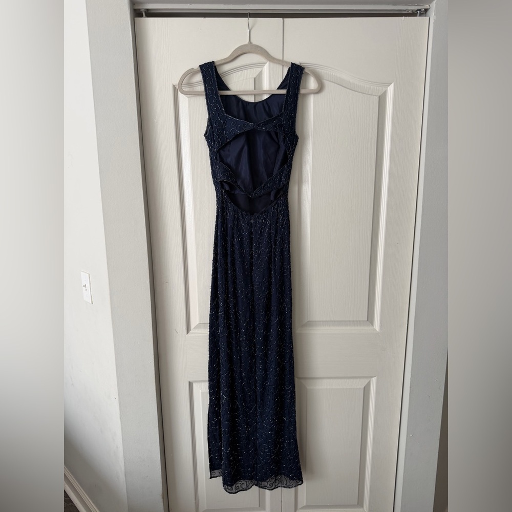 Vintage 90s navy beaded dress - Picture 3 of 8